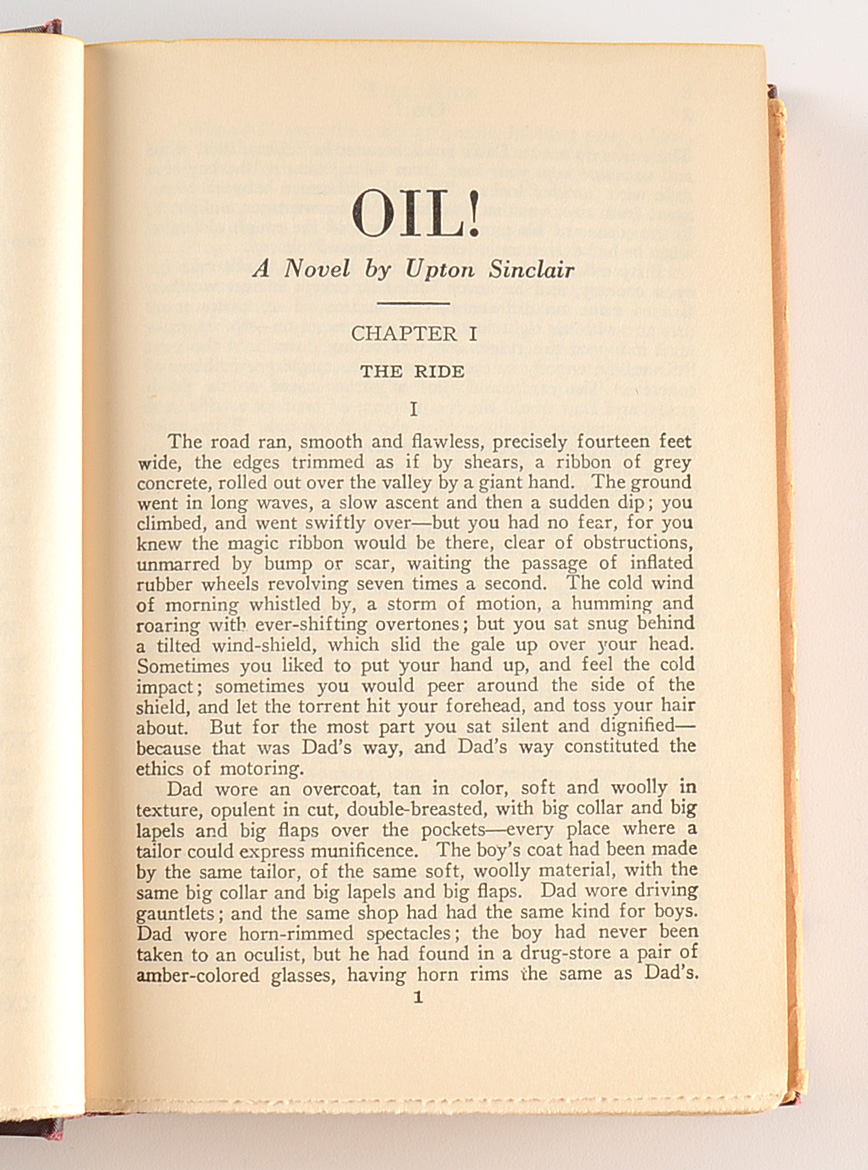 1927 "Oil!" By Upton Sinclair EBTH