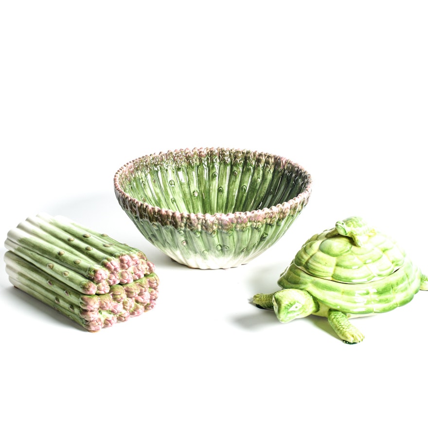 Amen Wardy fitz & floyd asparagus bowl and dish with amen wardy turtle dish Amen Wardy fitz & floyd asparagus bowl and dish with amen wardy turtle dish