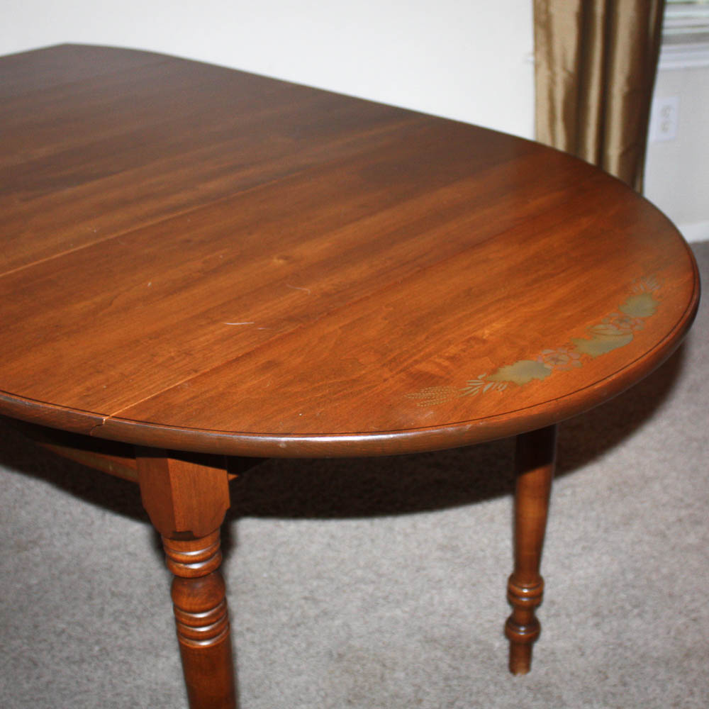 Vintage Hitchcock Style Drop Leaf Dining Table EBTH
