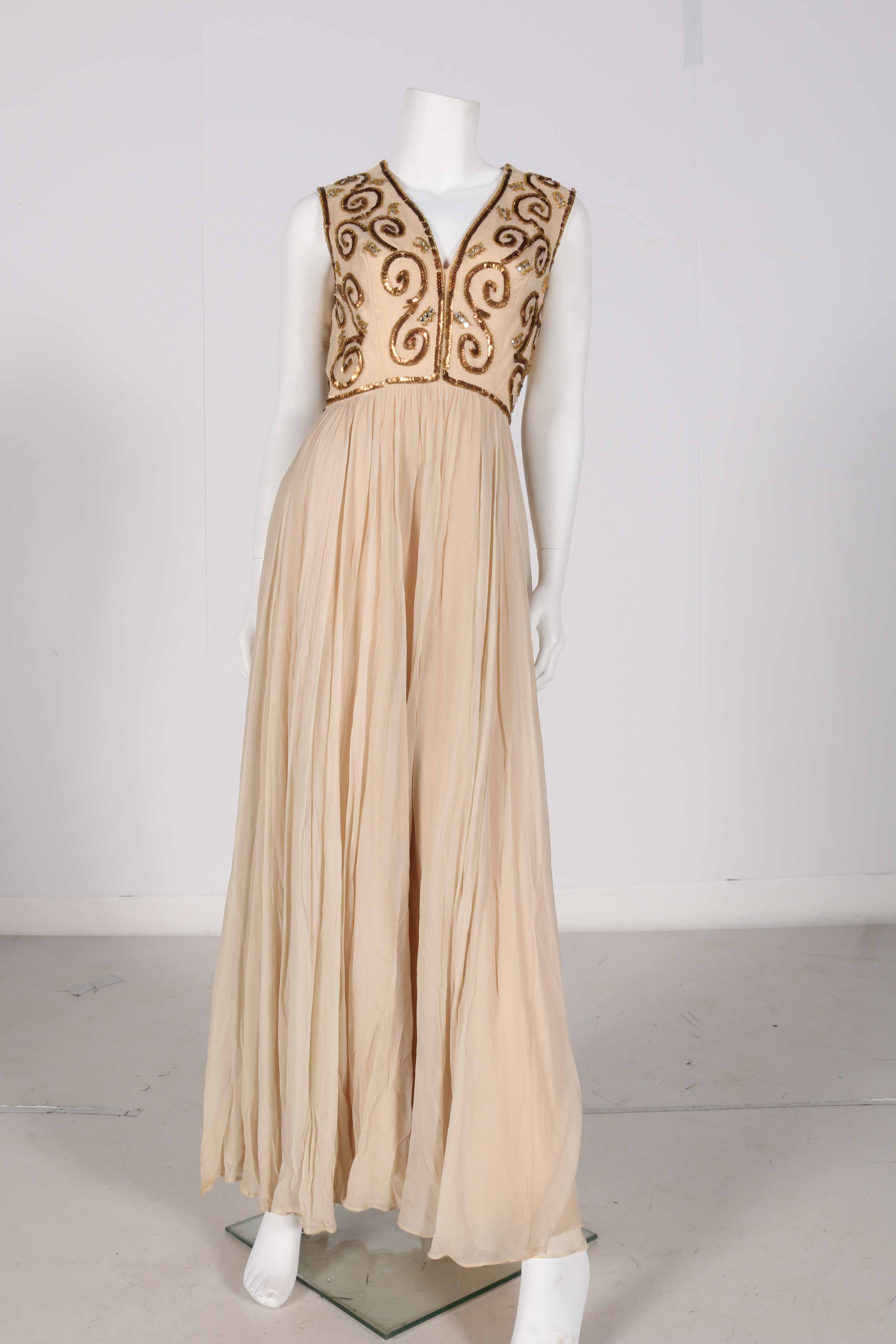 Circa 1970s Saks Fifth Avenue Beaded Evening Gown EBTH