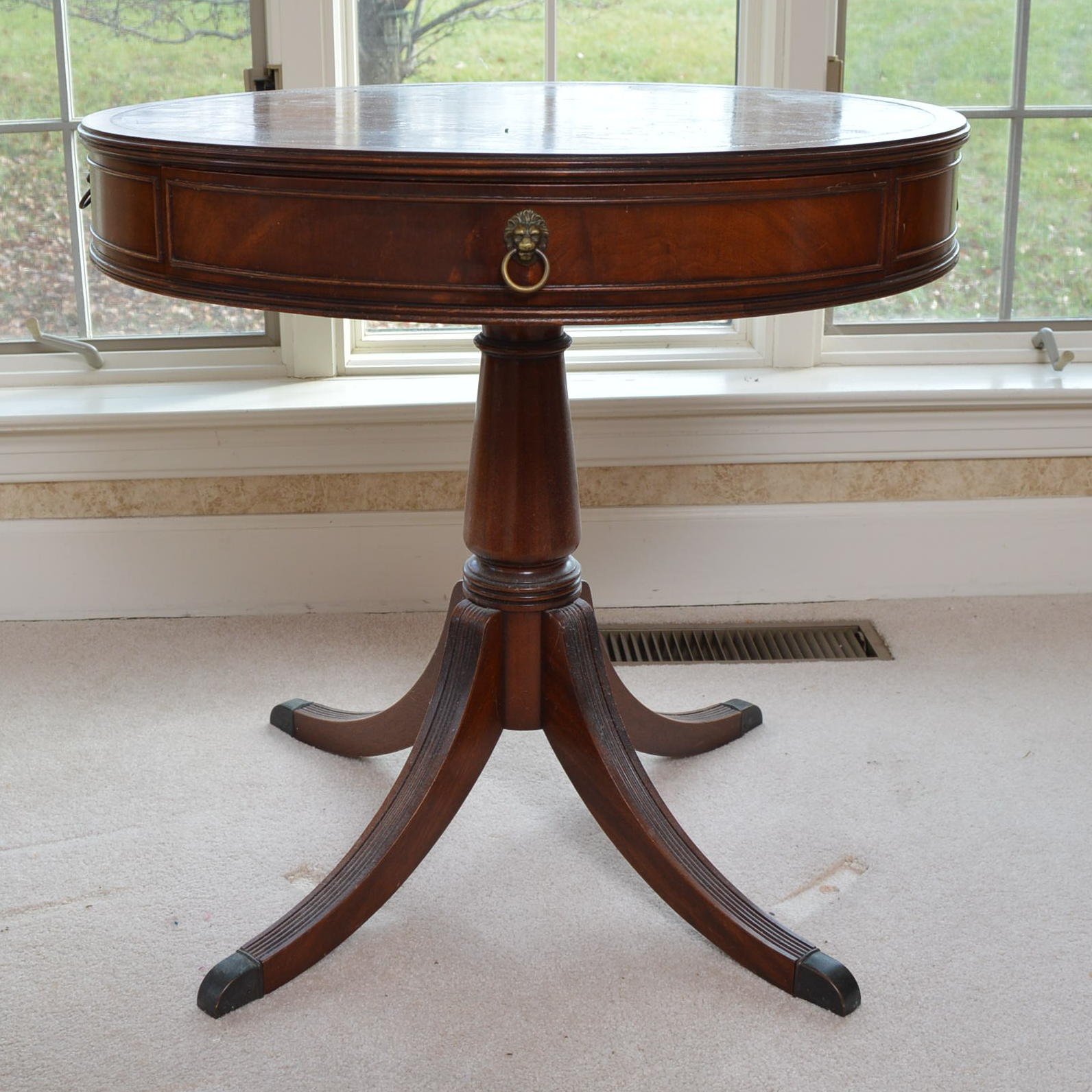Vintage Mahogany Drum Table by Imperial Furniture EBTH