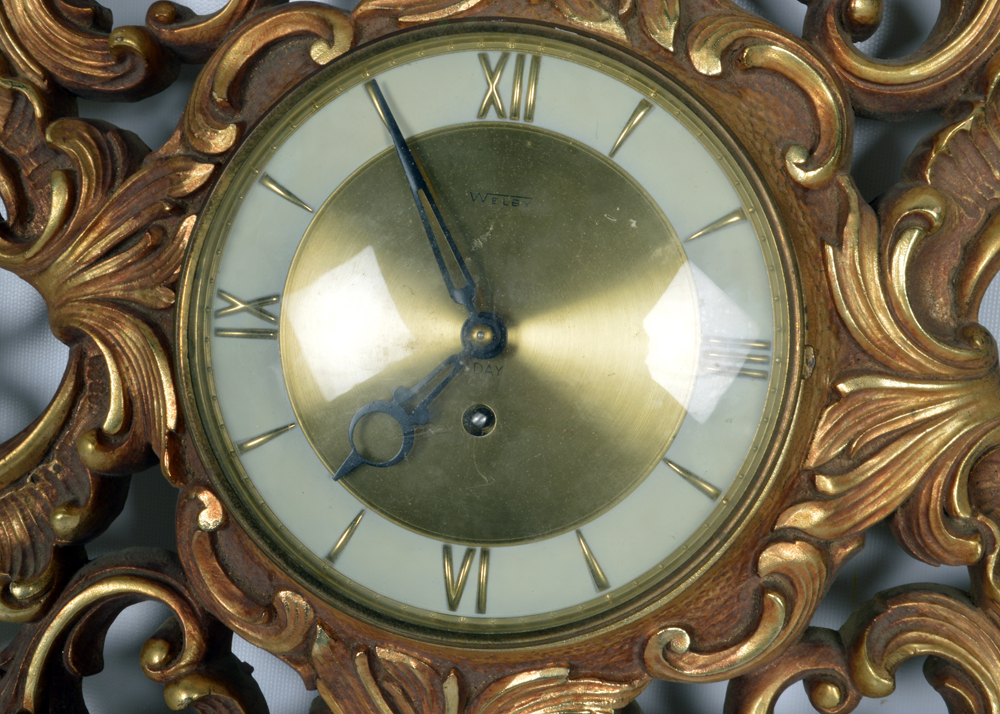 Welby Eight Day Ornate Gold Tone Wall Clock EBTH