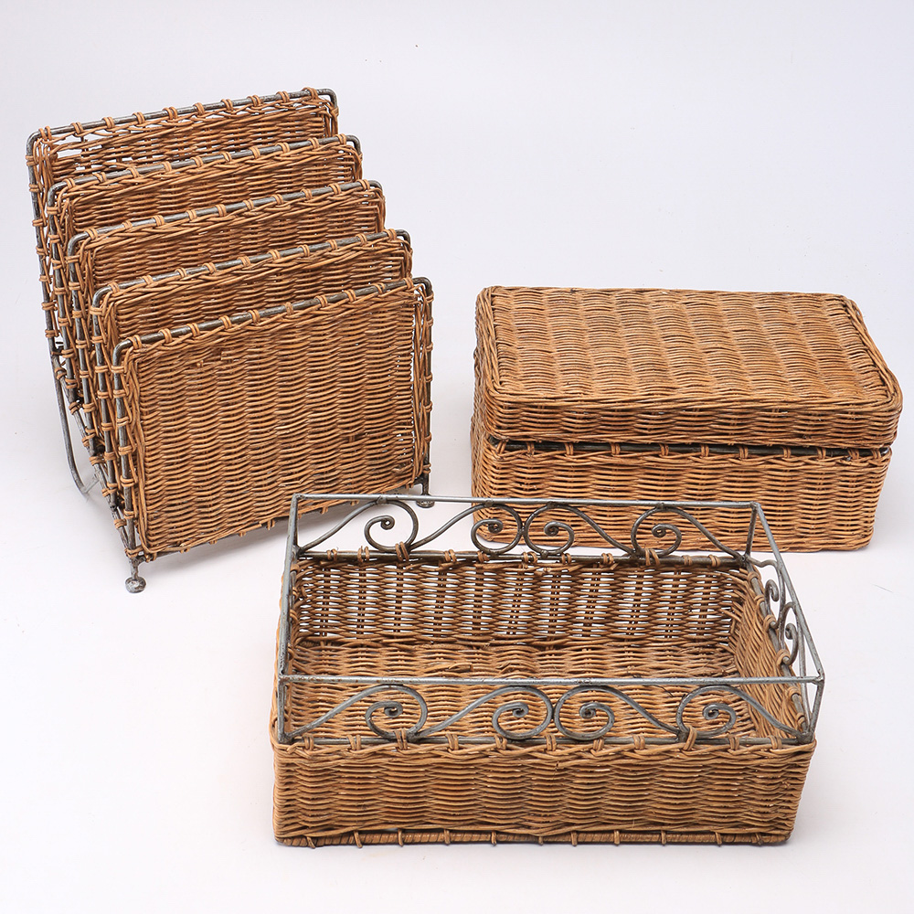 Pier One Wicker Desk Set Ebth