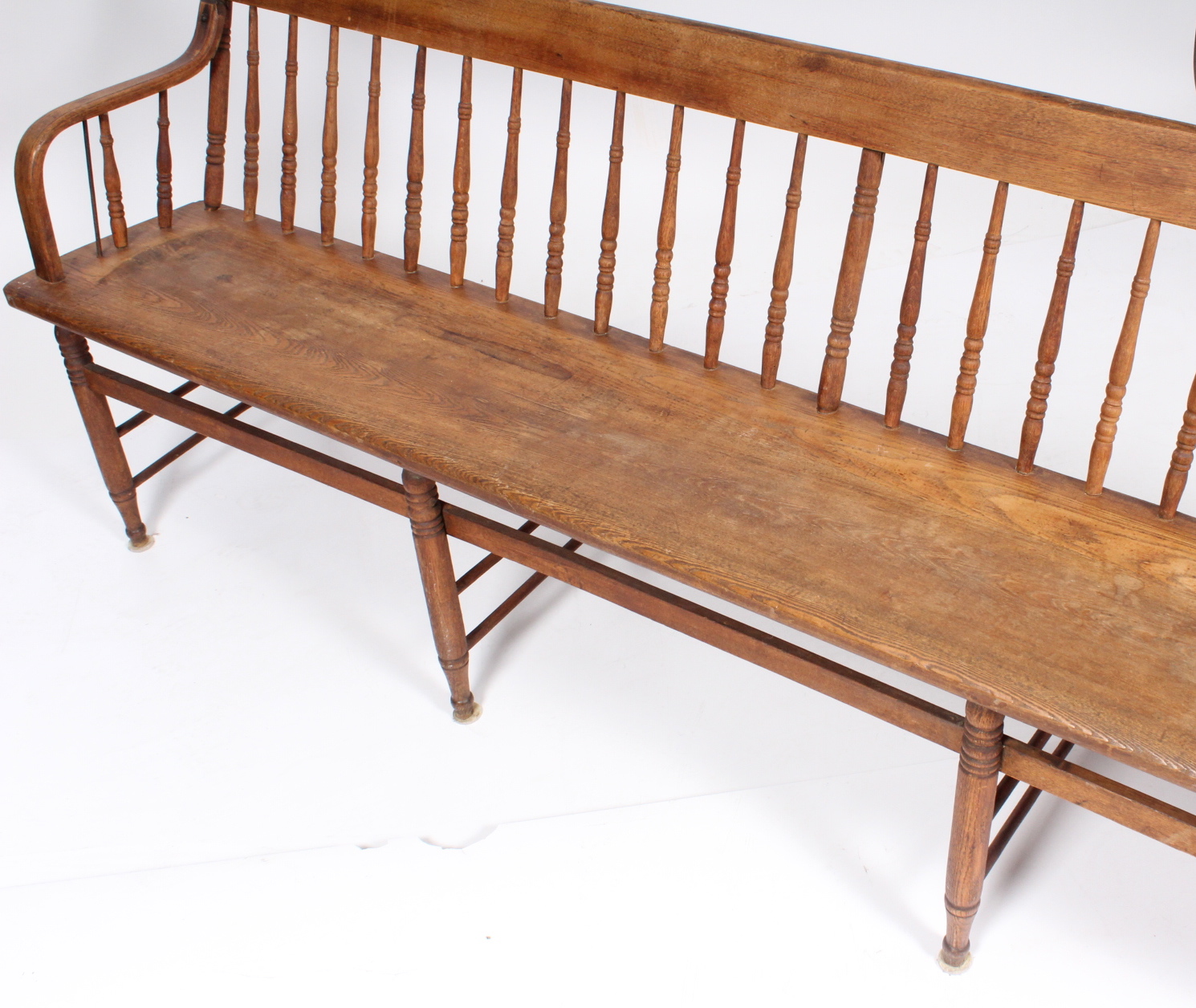 Antique Oak Train Station Bench EBTH