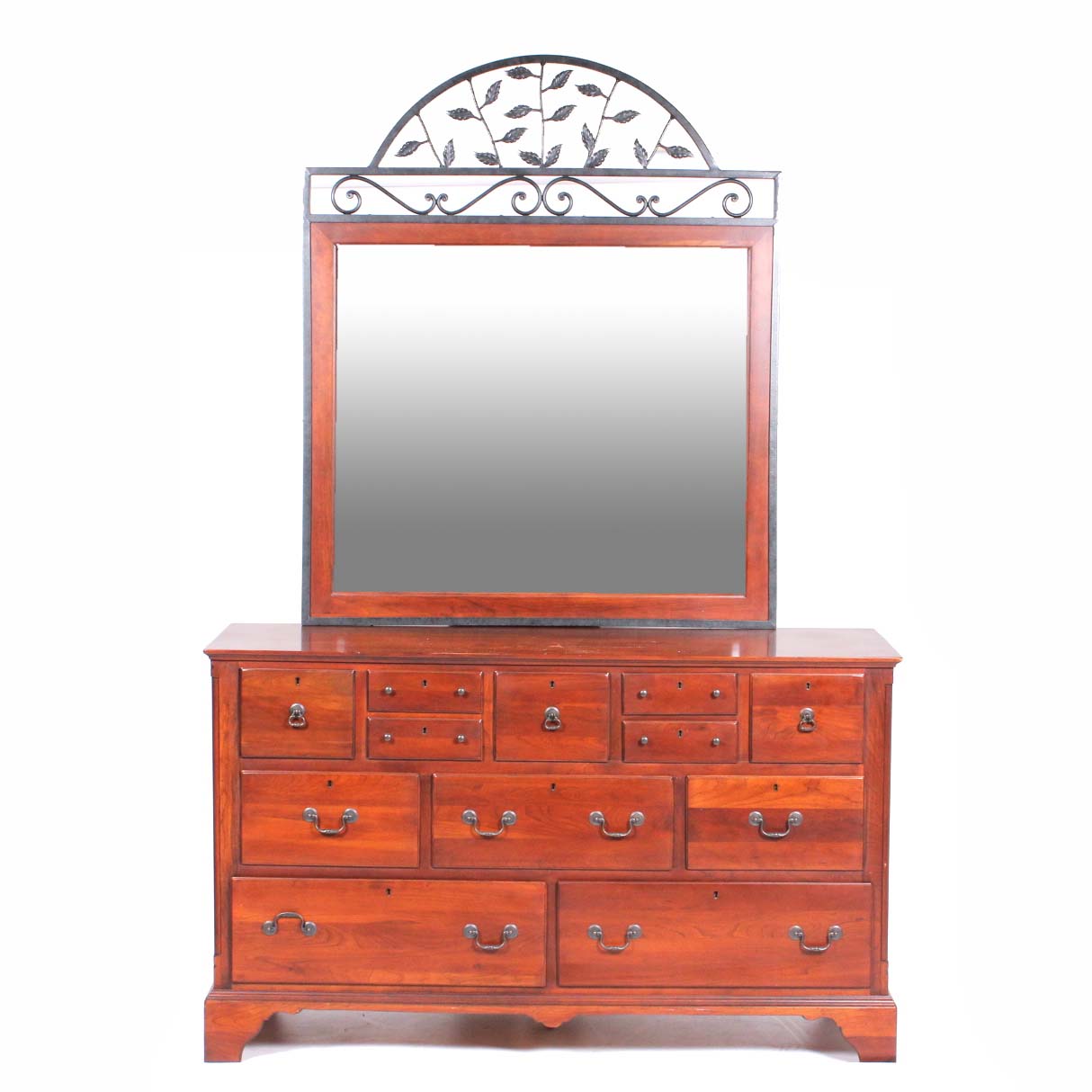 Bob Timberlake Cherry Dresser And Wrought Iron Mirror By Lexington