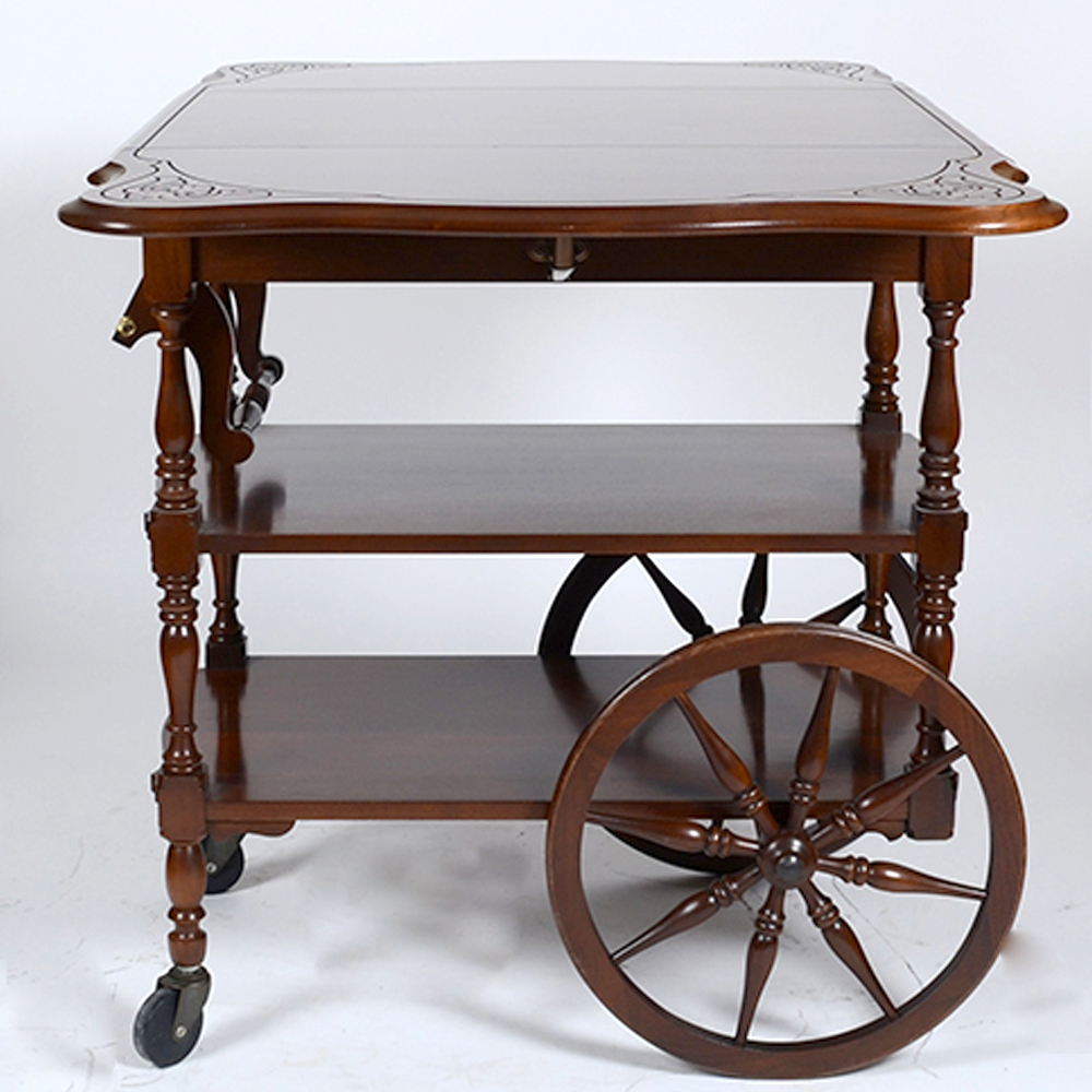 Gibbard Furniture Walnut Drop Leaf Tea Cart EBTH