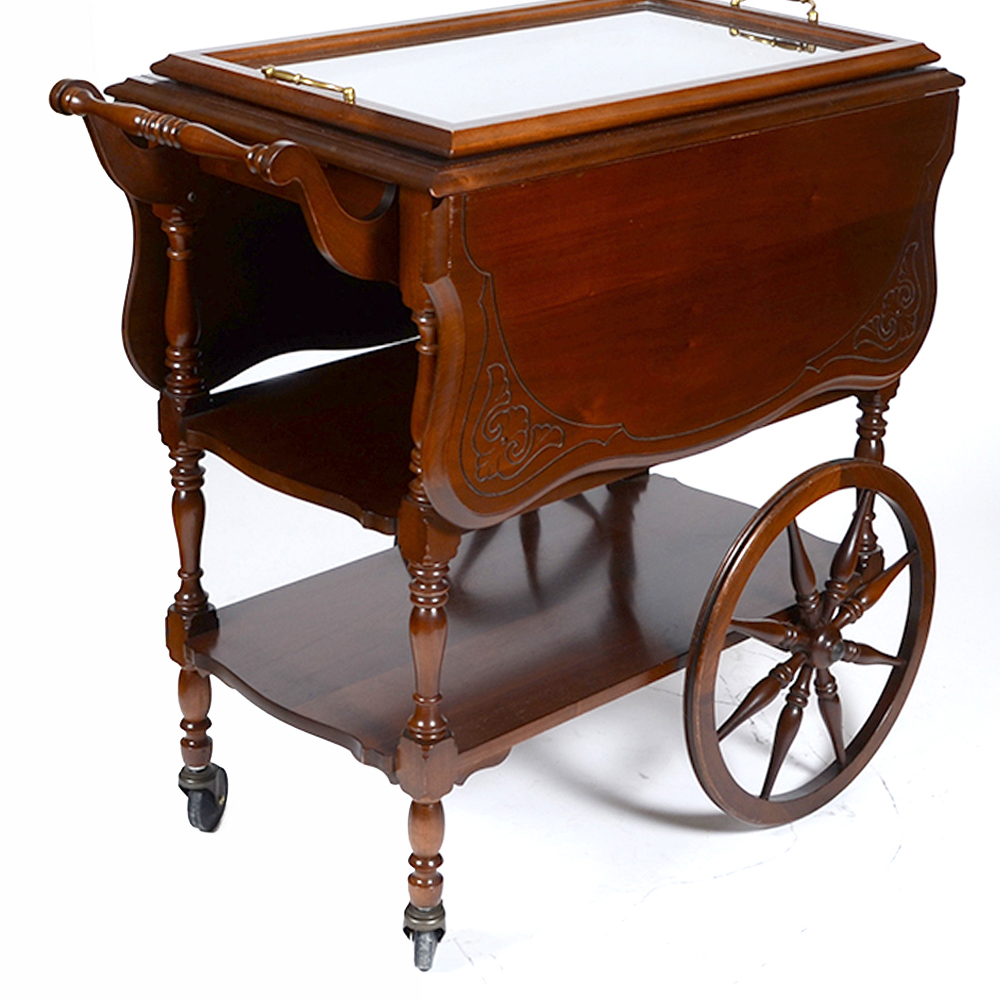 Gibbard Furniture Walnut Drop Leaf Tea Cart EBTH