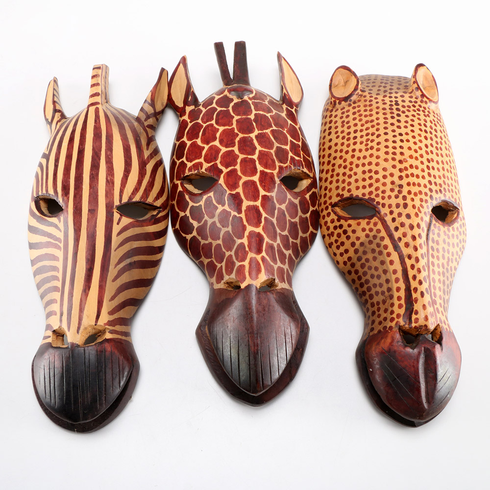 Carved Kenyan Animal Masks EBTH