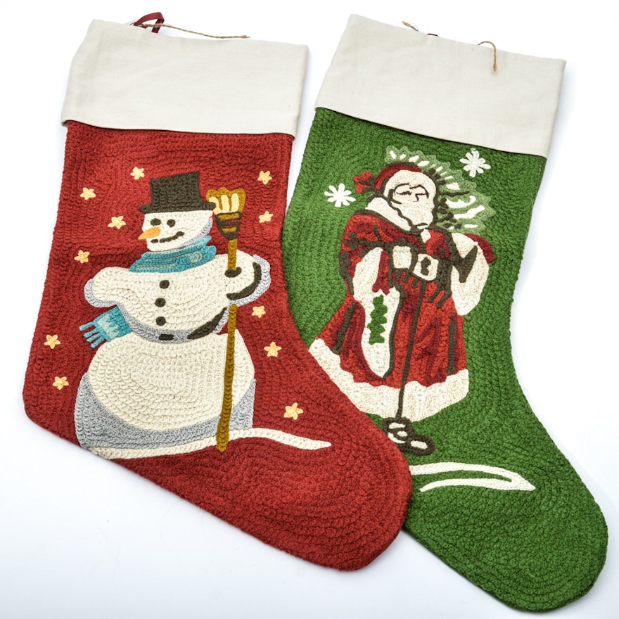 Pair Of New With Tags Pottery Barn Christmas Stockings Ebth