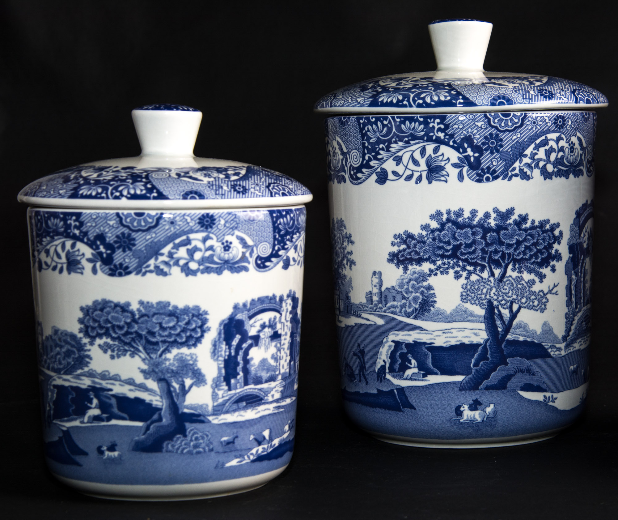 Spode Blue Italian Canister Set EBTH