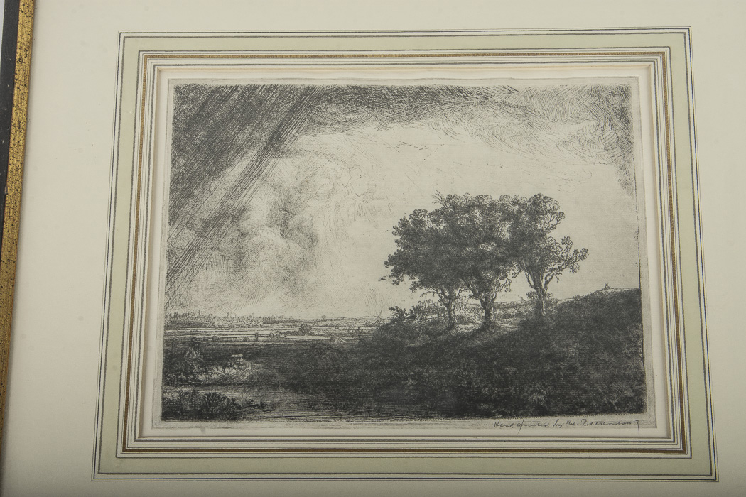 Restrike Etching of Rembrandt's "The Three Trees" EBTH