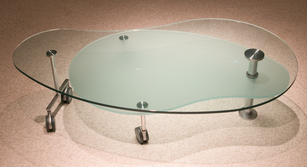 Modern Kidneyshaped Glass Coffee Table EBTH
