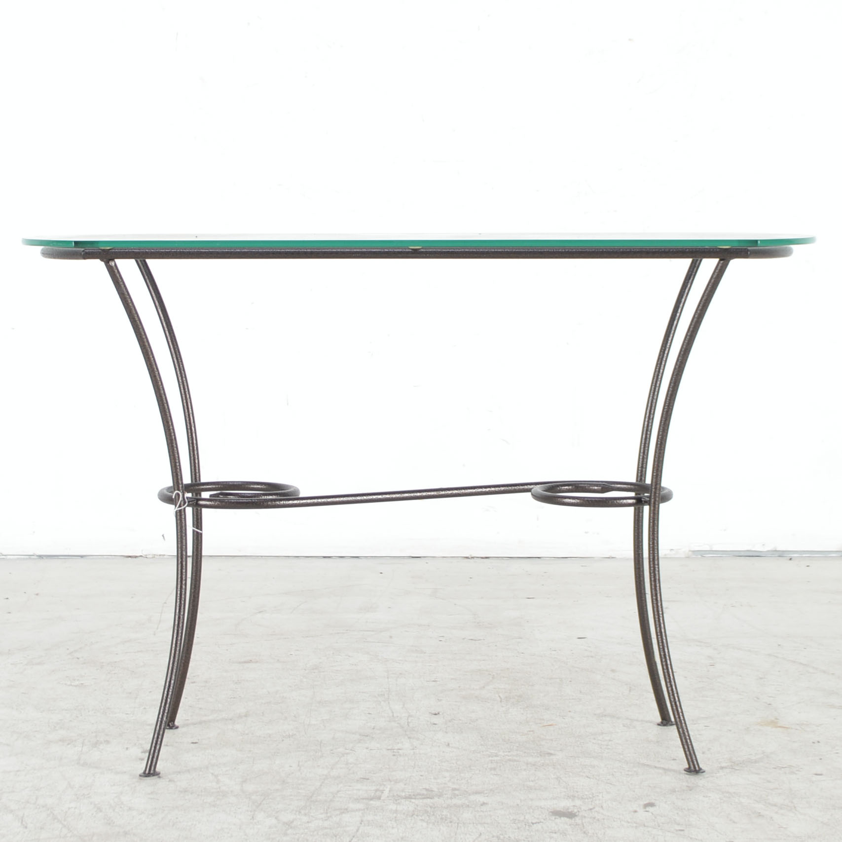Glass Top Metal Console Table EBTH