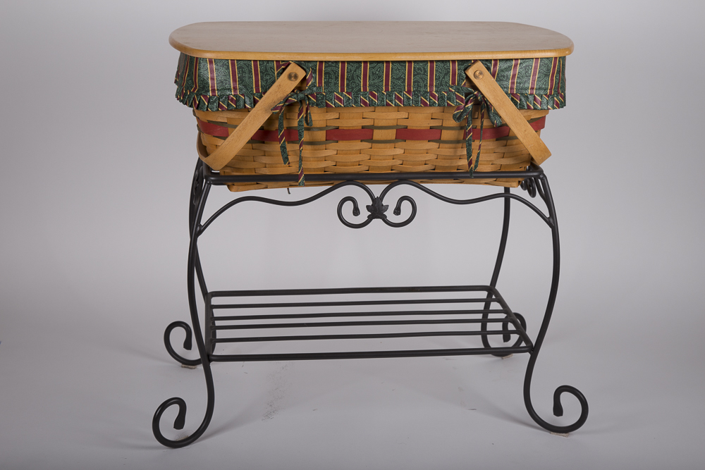 Longaberger Baskets in Wrought Iron Stands EBTH