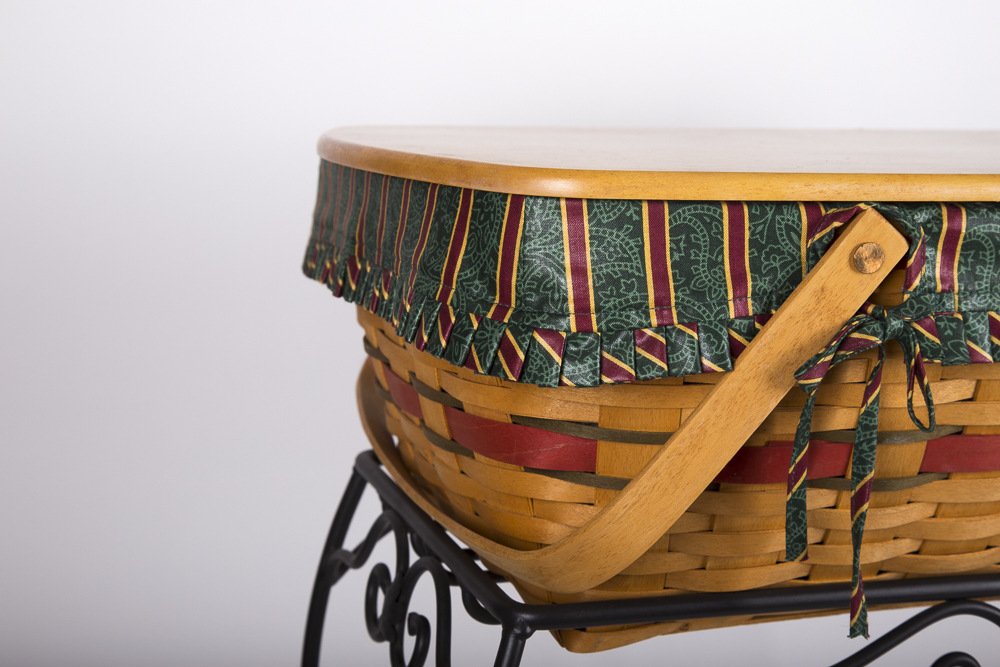 Longaberger Baskets in Wrought Iron Stands EBTH