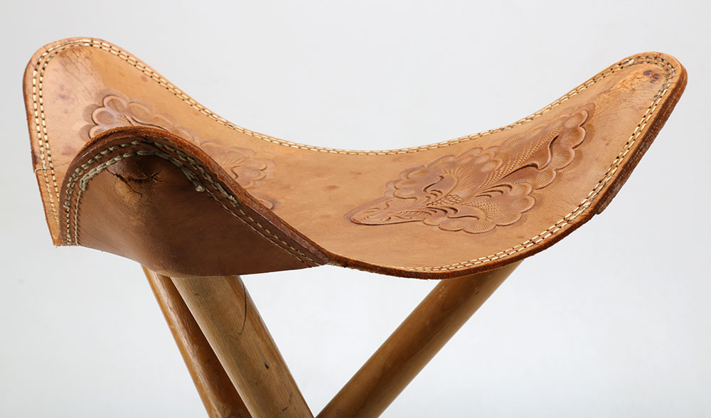 Leather Saddle Stool EBTH