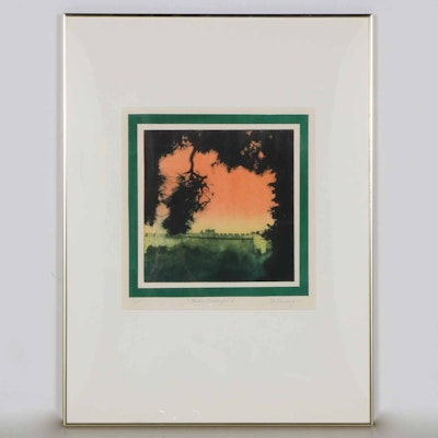 Limited Edition M. Feinberg Aquatint "Rhodes Landscape I" Limited Edition M. Feinberg Aquatint "Rhodes Landscape I"