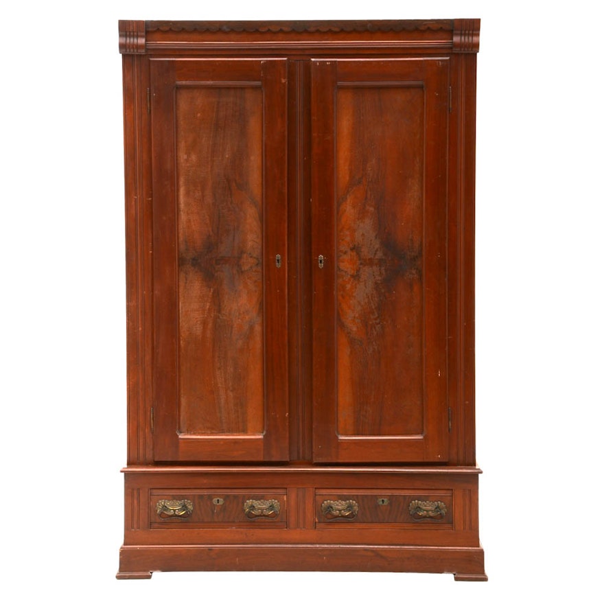 Victorian Walnut KnockDown Wardrobe EBTH