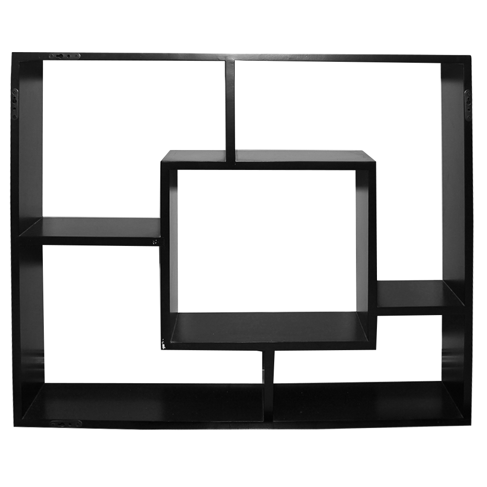 Black Wood Wall Display Shelf EBTH
