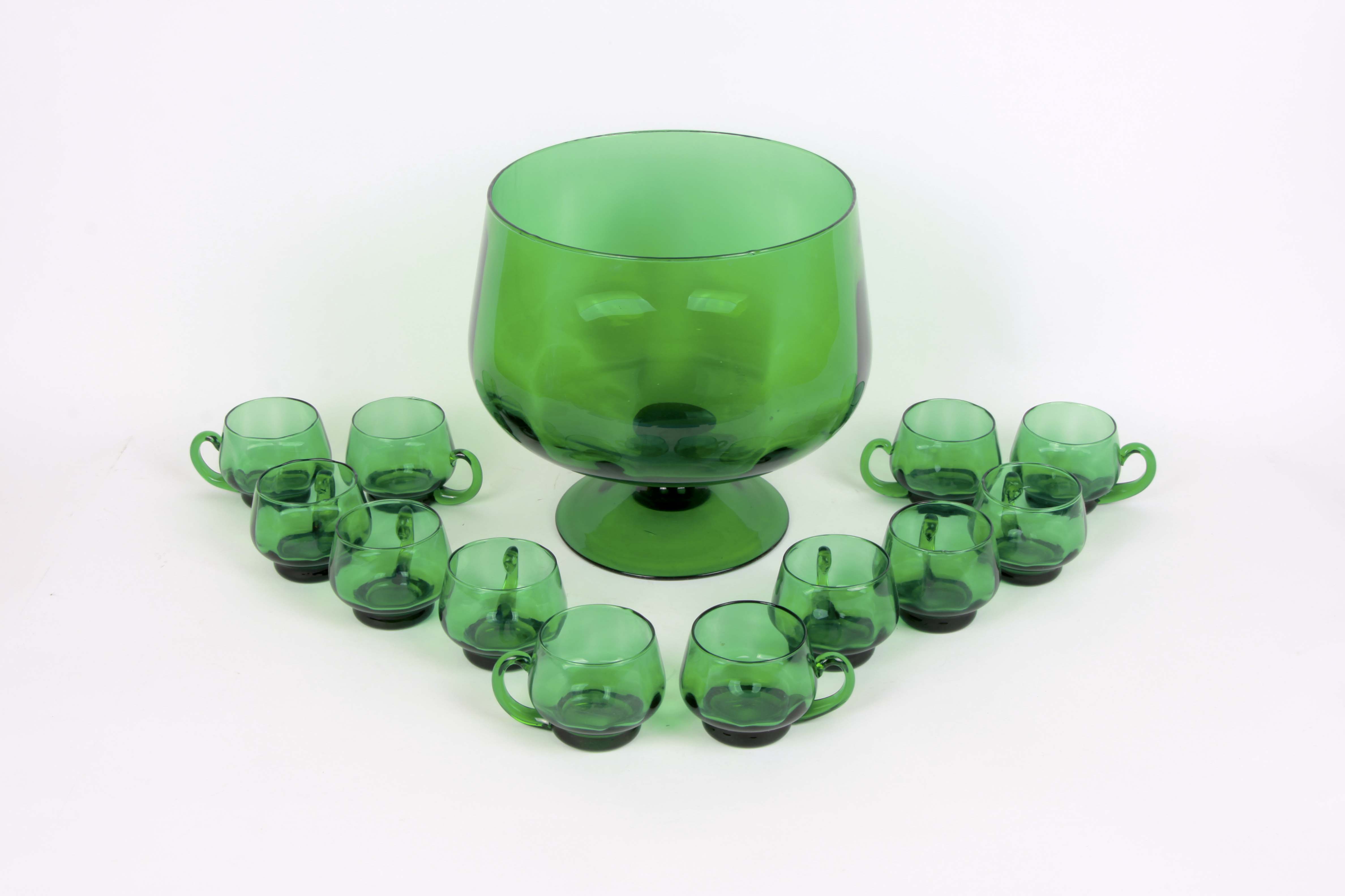 Emerald Green Punch Bowl Set EBTH
