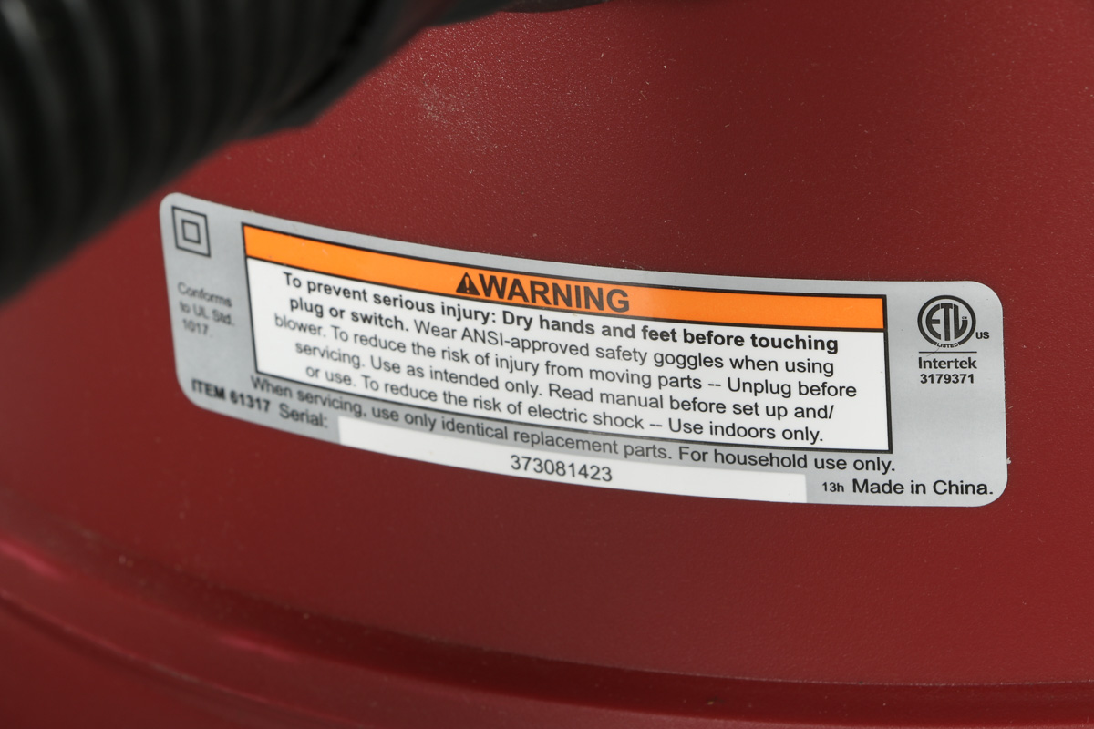 Central Machinery Wet/Dry Vacuum/Blower EBTH