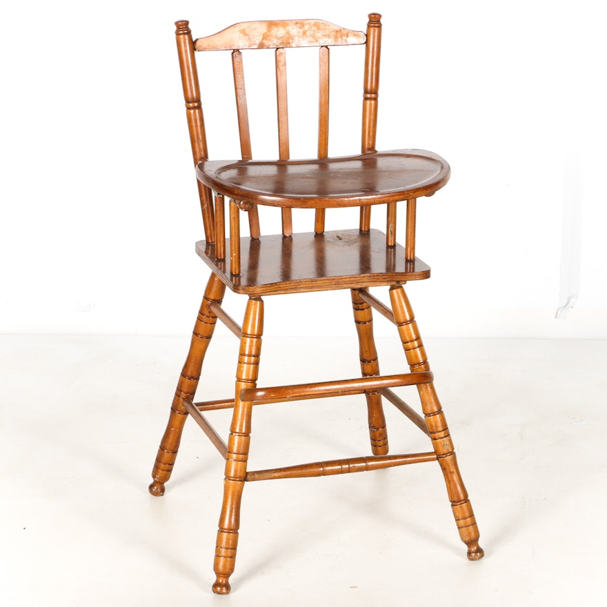 Vintage Wooden High Chair Ebth