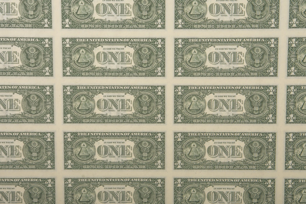 Sheet of Uncut U.S. Dollar Bills EBTH