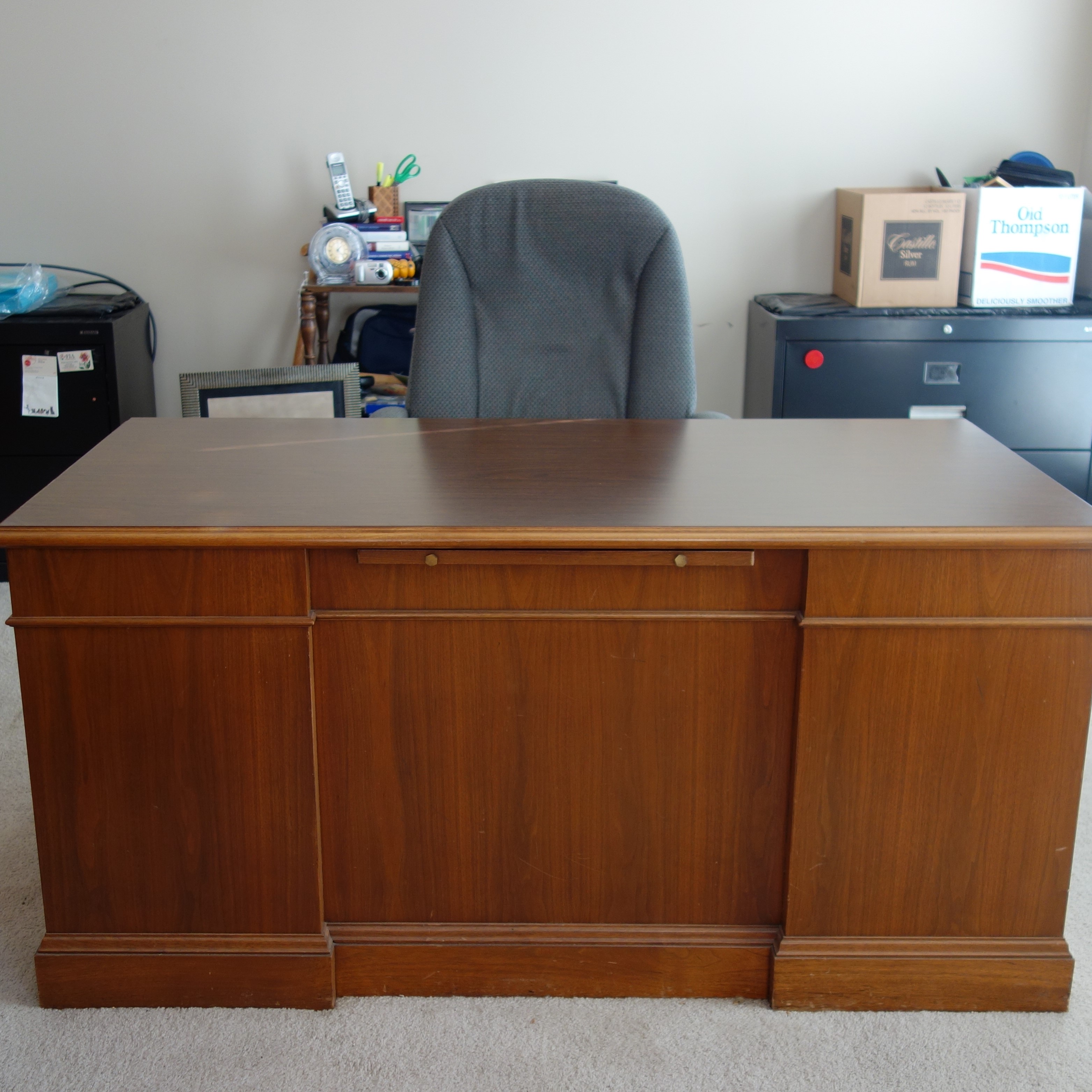 Jofco Vintage Wooden Executive Desk And Chair Ebth