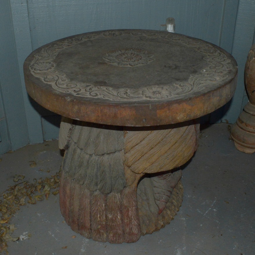 Vintage Carved Wooden Eagle Accent Table : EBTH
