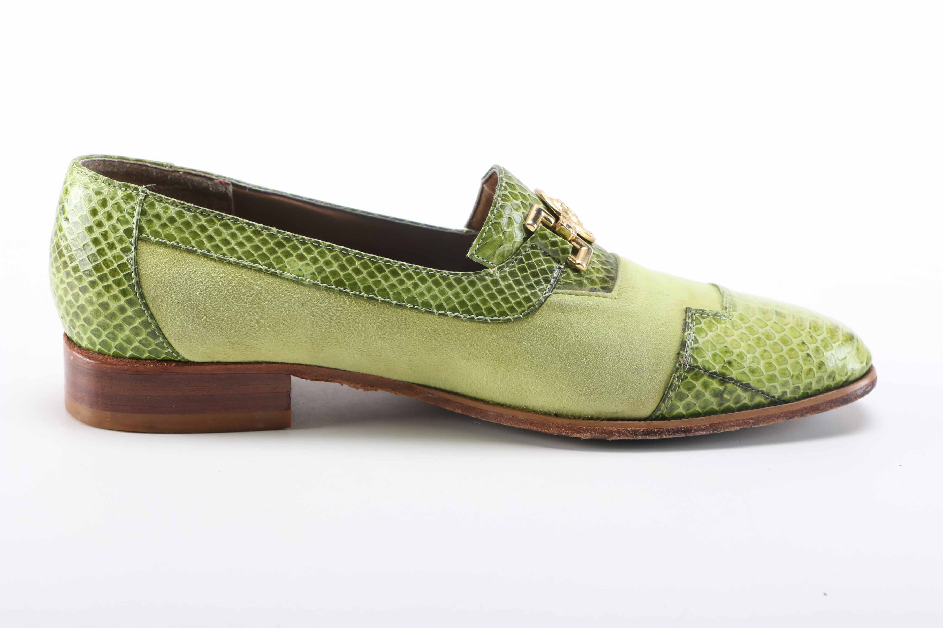 Men's Green Snakeskin Loafers EBTH