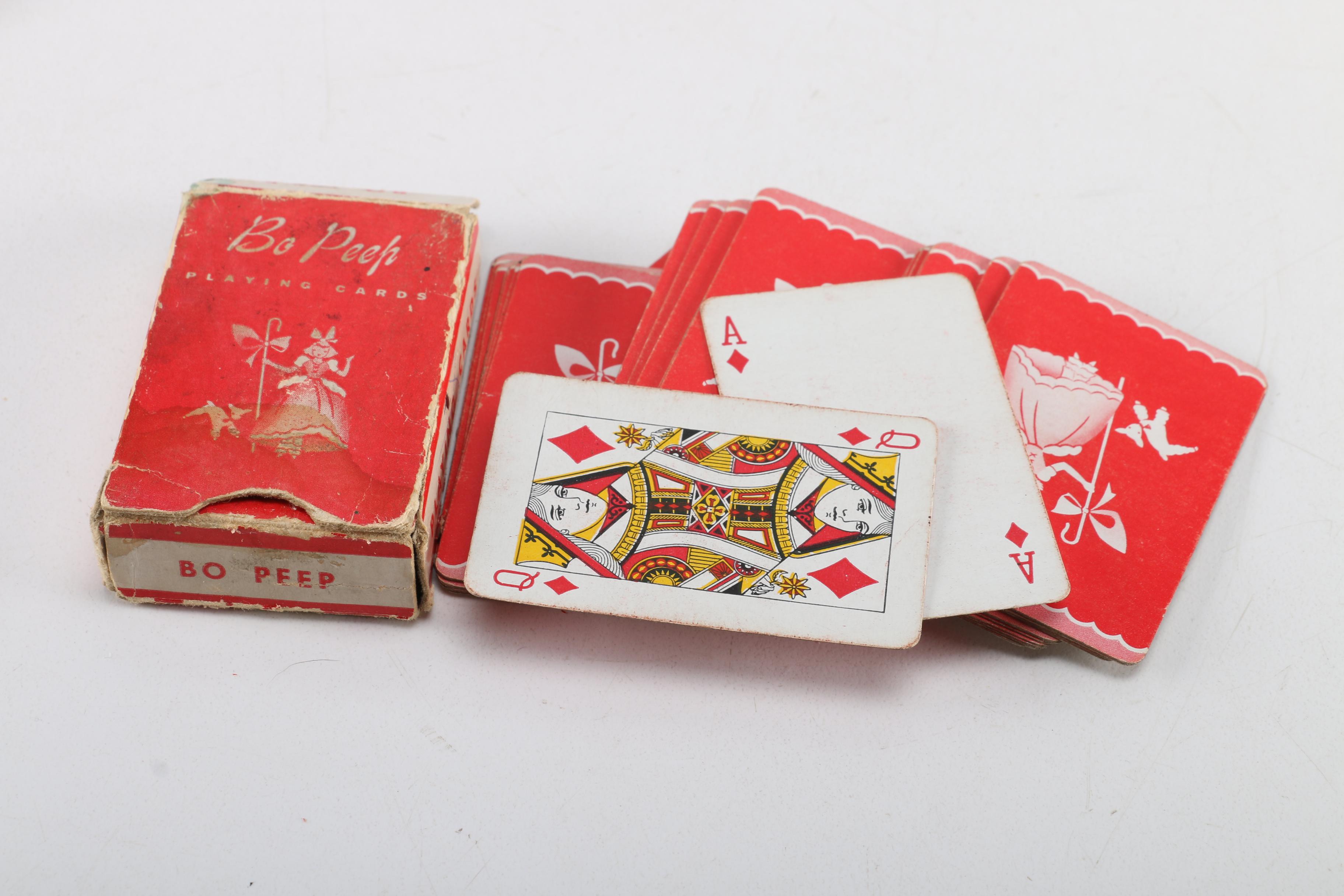 Group of Vintage Pocket Knives, Playing Cards, Darts, Keys and Military