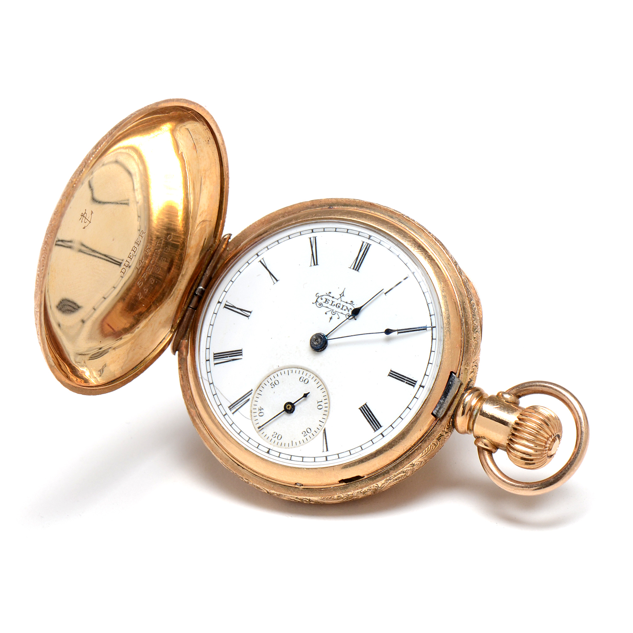 Antique Elgin 14K Yellow Gold Filled Hunter Case Pocket Watch EBTH