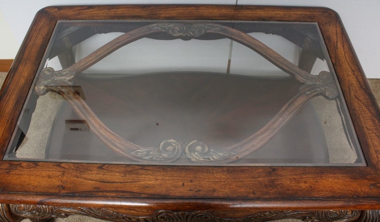 Contemporary Glass Top Coffee Table | EBTH