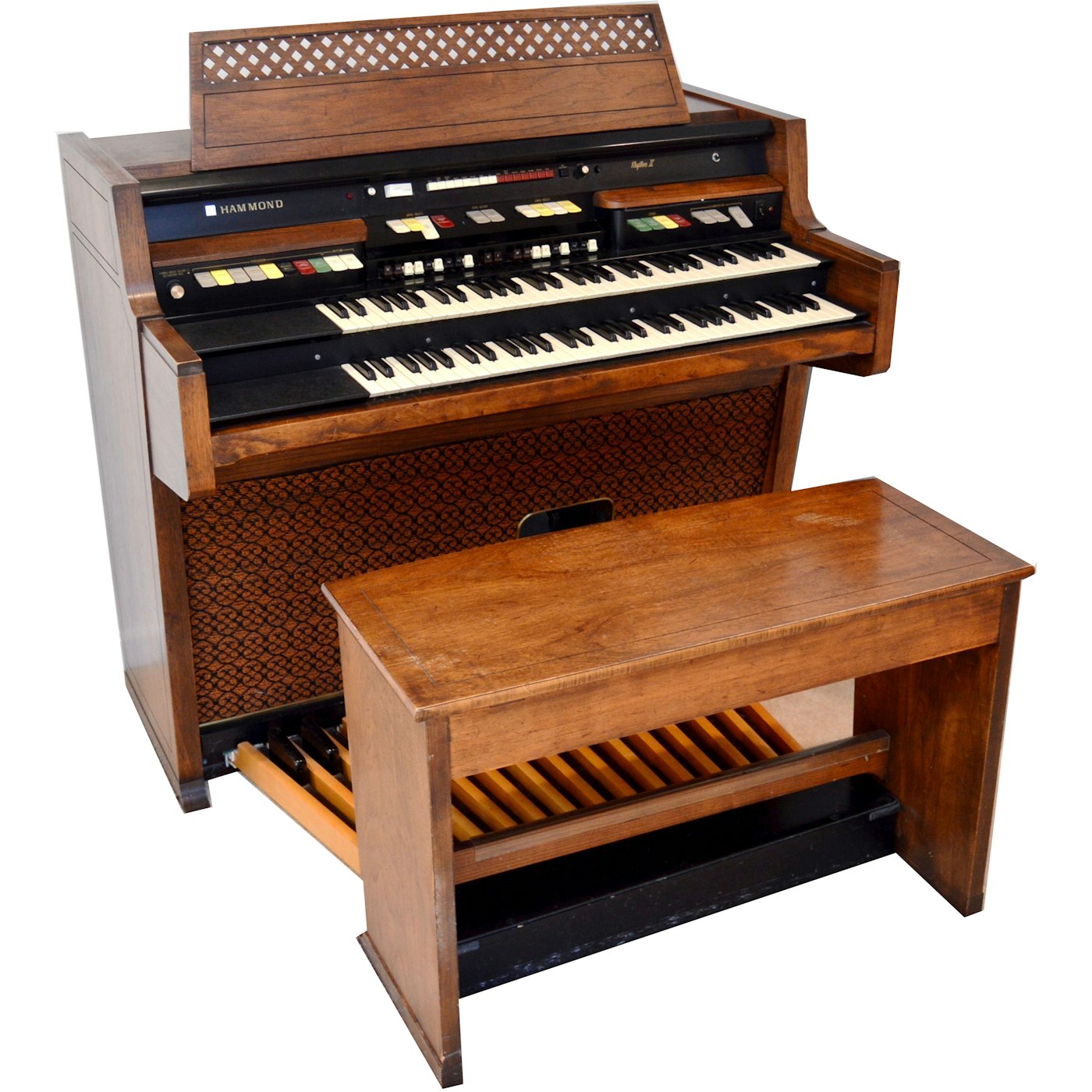 Vintage Hammond Rhythm II Organ With Bench EBTH vintage-hammond-rhythm-ii-organ-with-bench-ebth