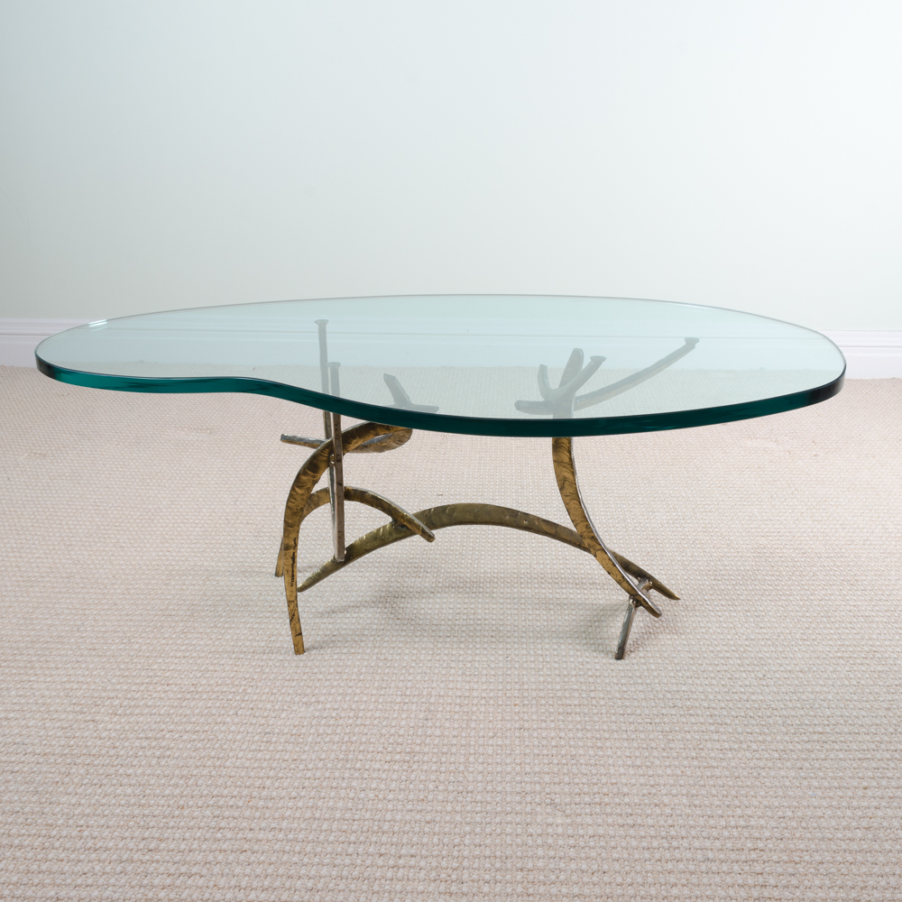 Contemporary Glass Top Accent Table EBTH