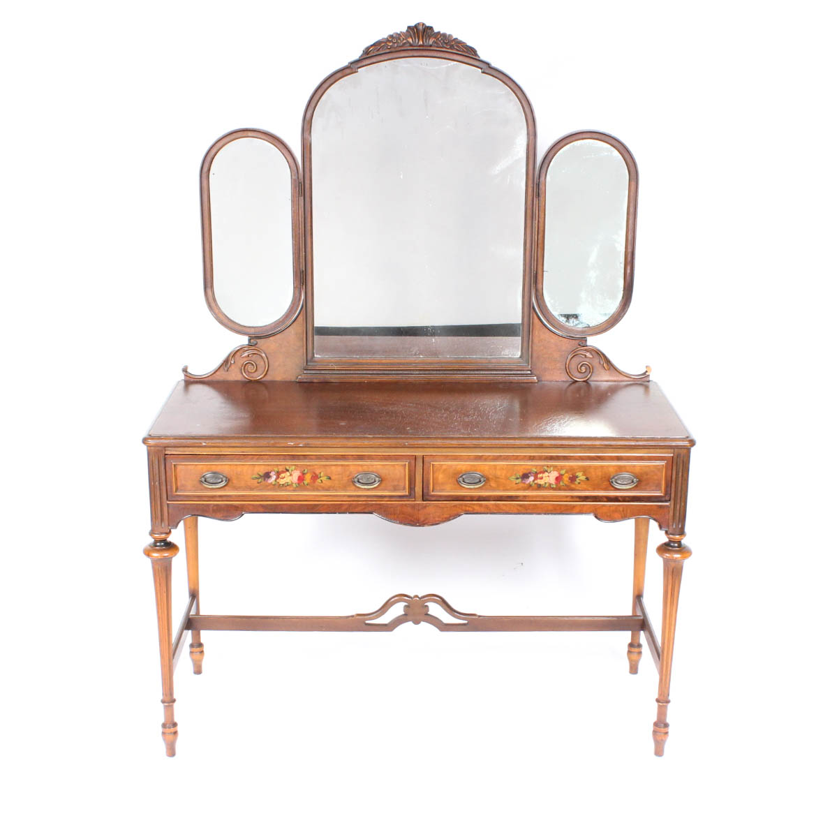 Antique Mahogany Vanity Desk with Mirrors EBTH