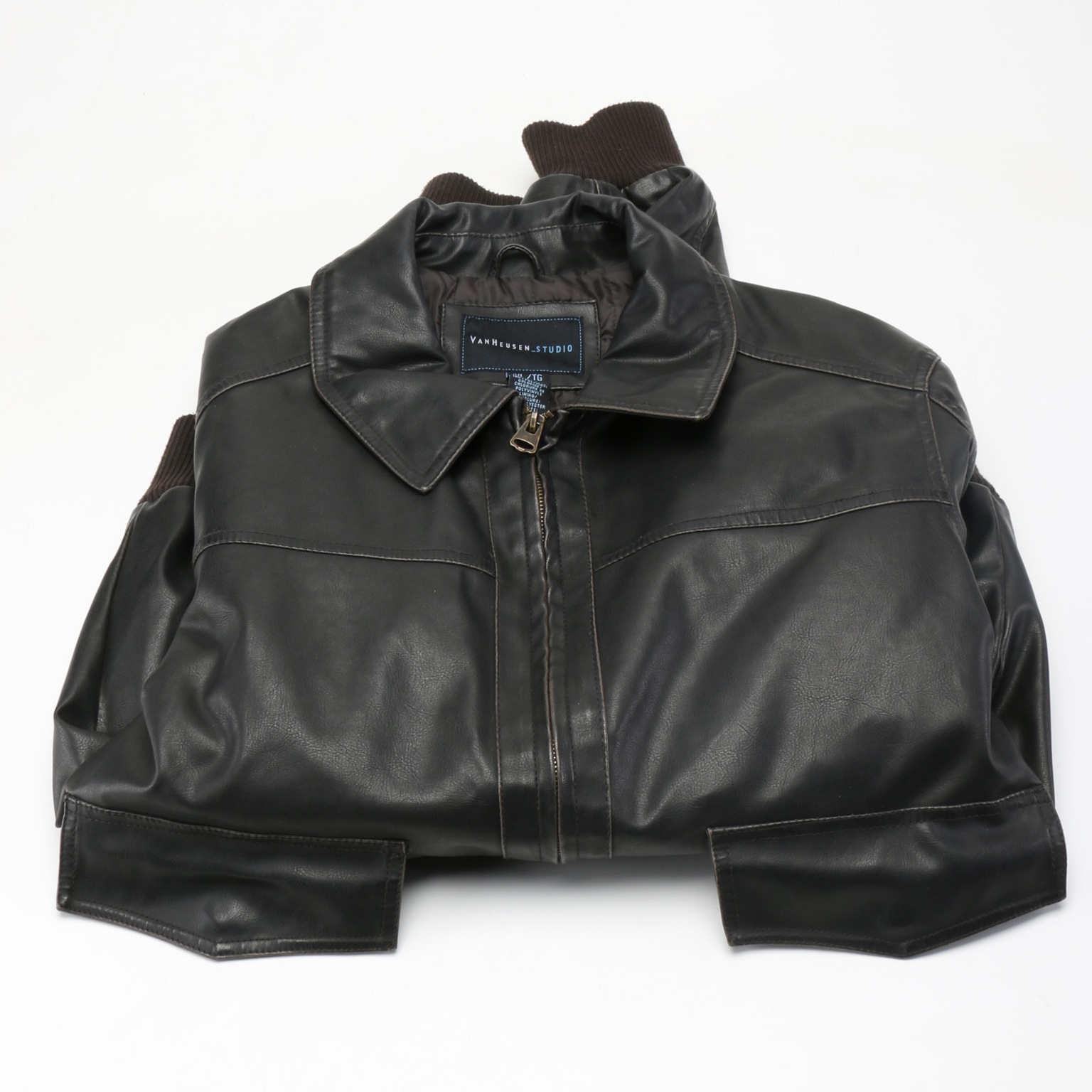 van heusen leather jackets