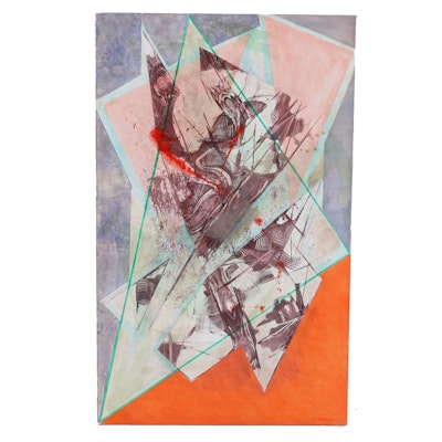 Ricardo Morin Oil Painting on Linen "Triangulation Series No 23"