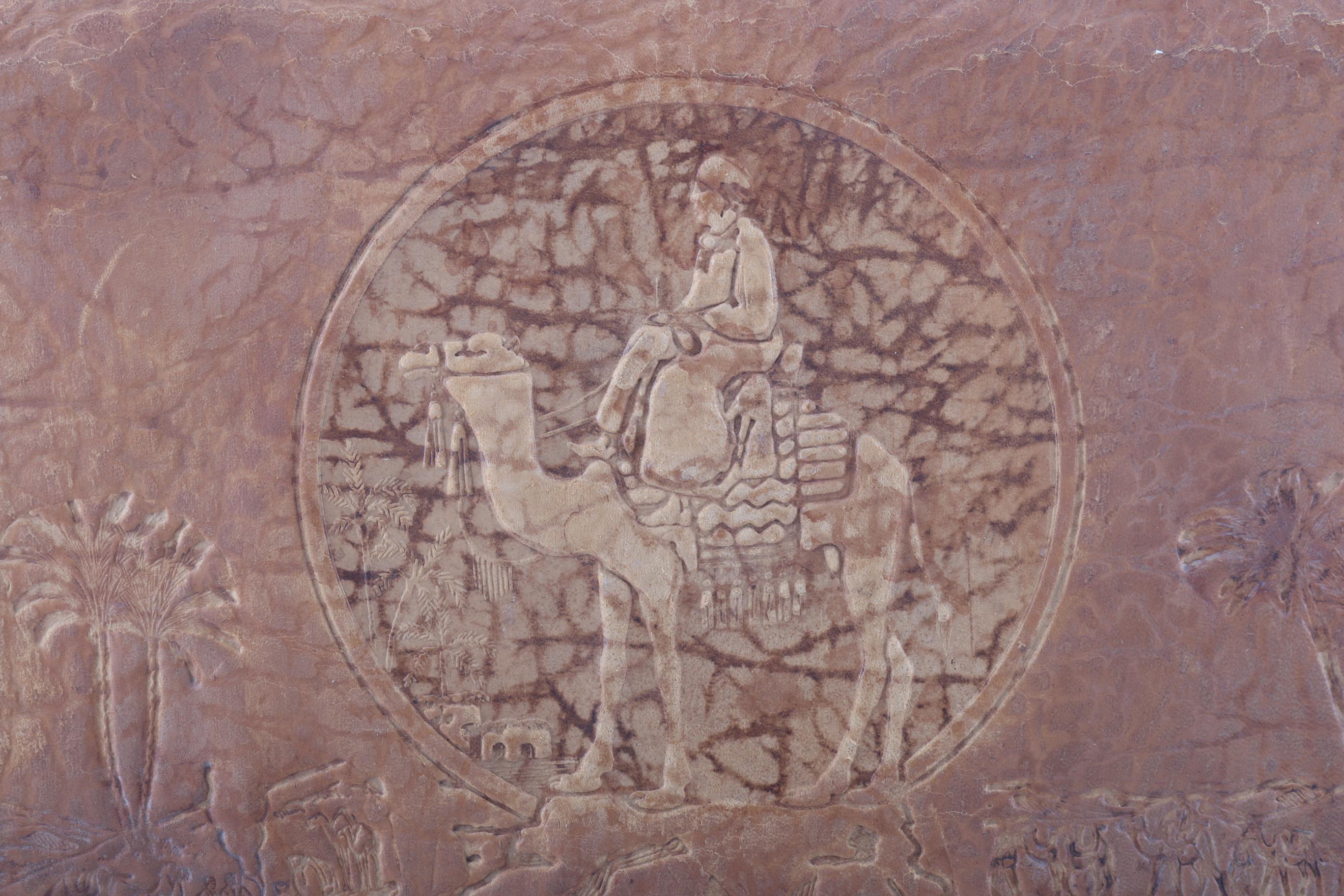 Egyptian Themed Tooled Leather Clutch EBTH