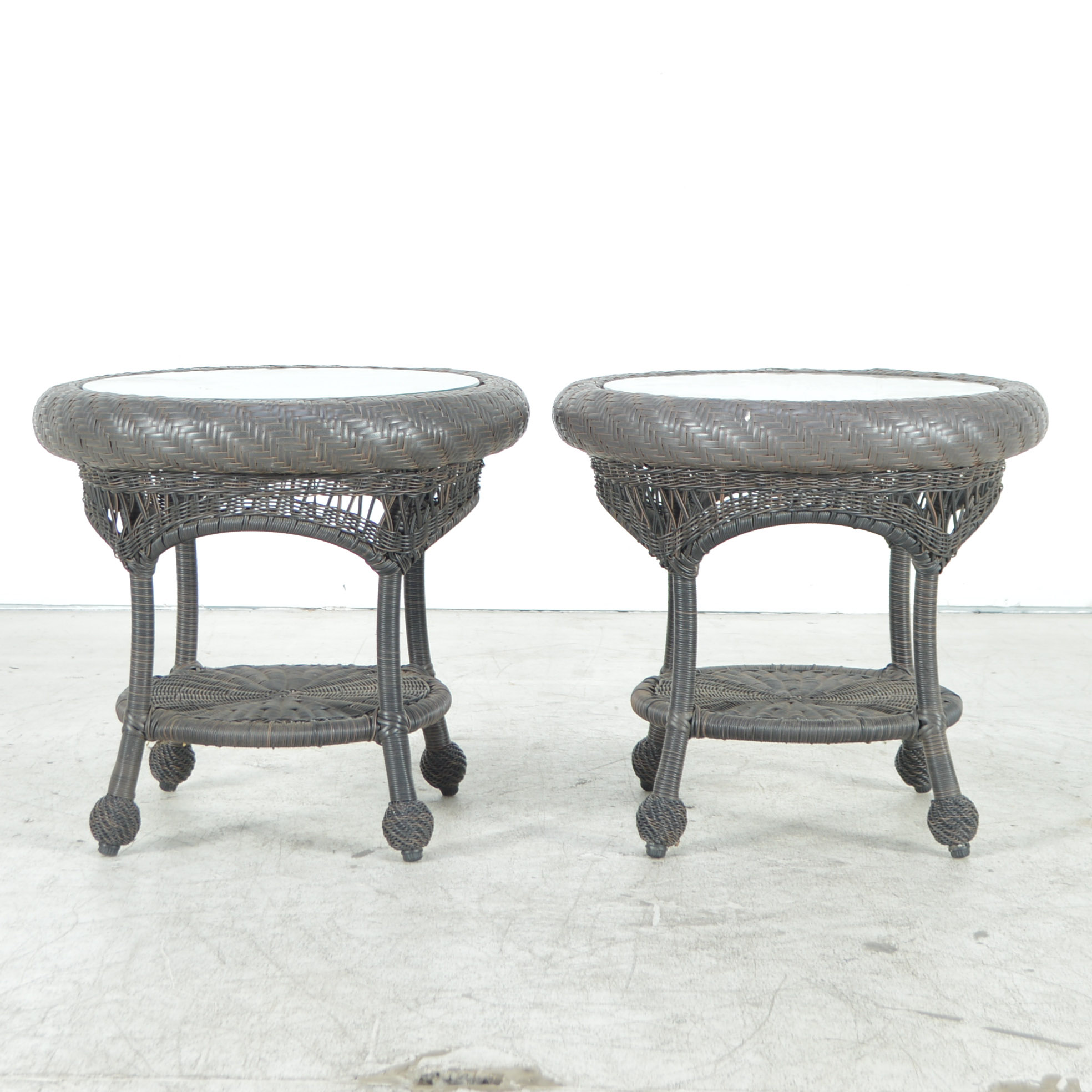 Glass Topped Wicker Tables EBTH