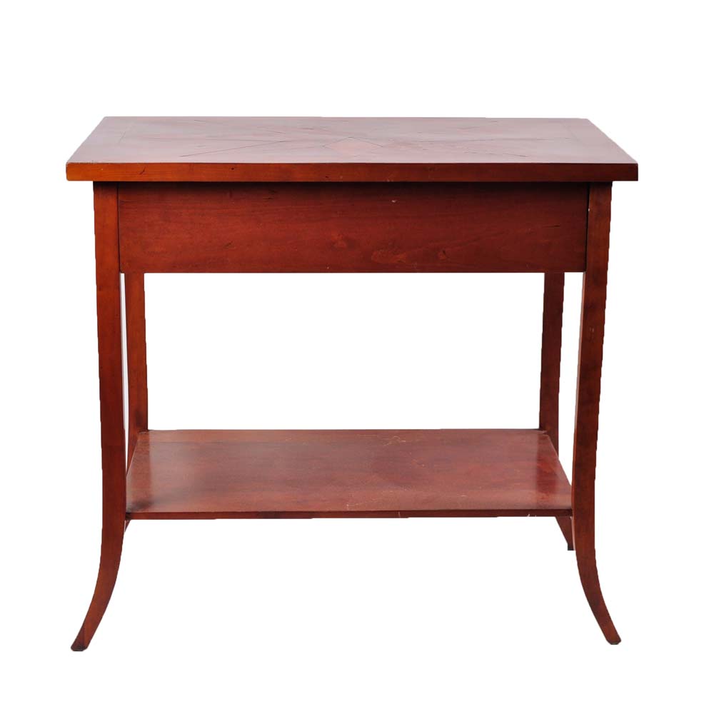 Vintage Cherry Marquetry Starburst Side Table EBTH