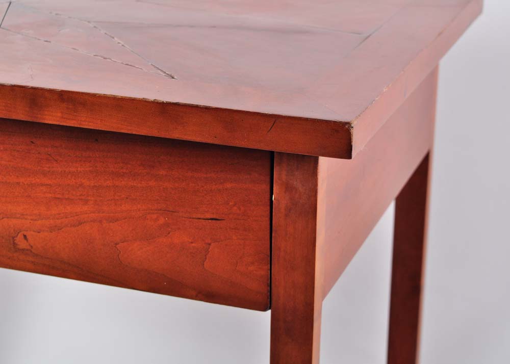 Vintage Cherry Marquetry Starburst Side Table EBTH