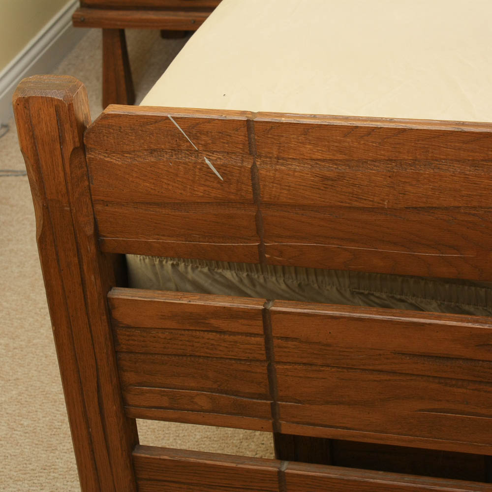 Vintage Brandt Ranch Oak Twin Trundle Bed EBTH