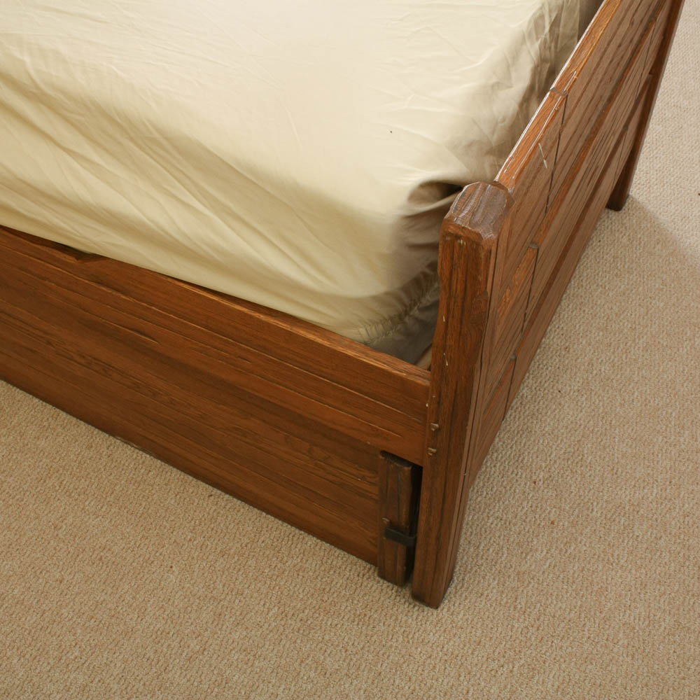 Vintage Brandt Ranch Oak Twin Trundle Bed EBTH