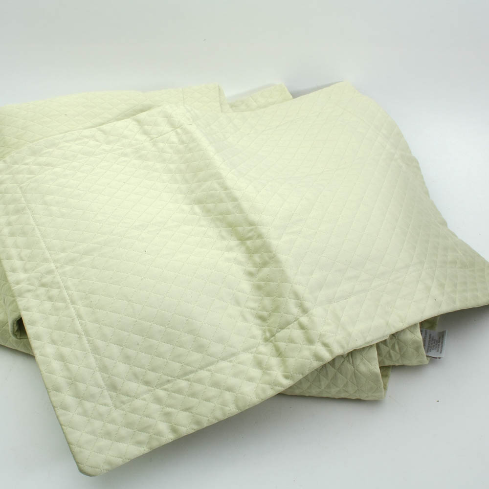 Restoration Hardware Lime Green Diamond Quilted Coverlet and Shams EBTH