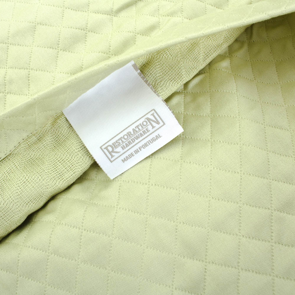 Restoration Hardware Lime Green Diamond Quilted Coverlet and Shams EBTH