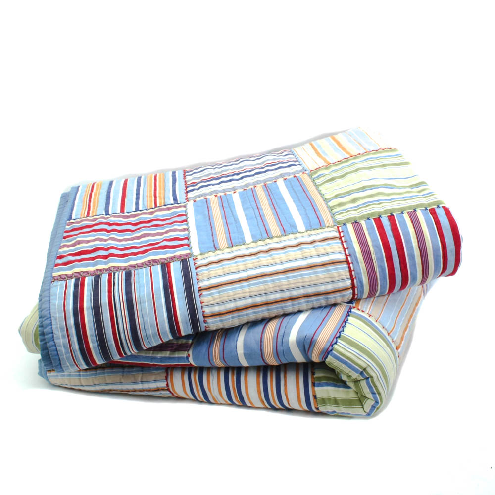 Pair of Pottery Barn Kids Patchwork Twin Quilts EBTH