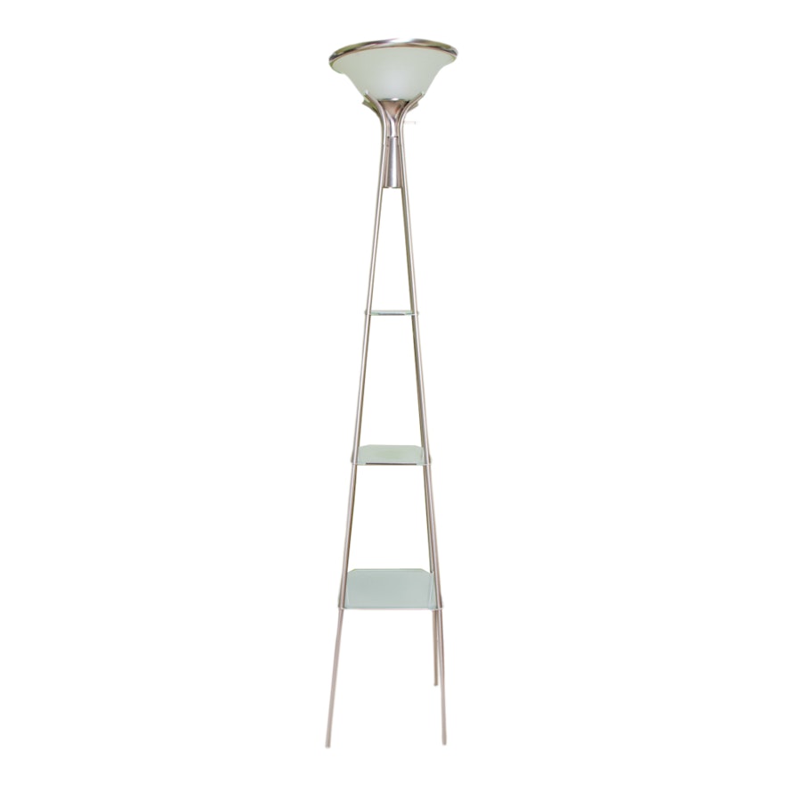 Tiered Metal Torchiere Floor Lamp Stand Ebth