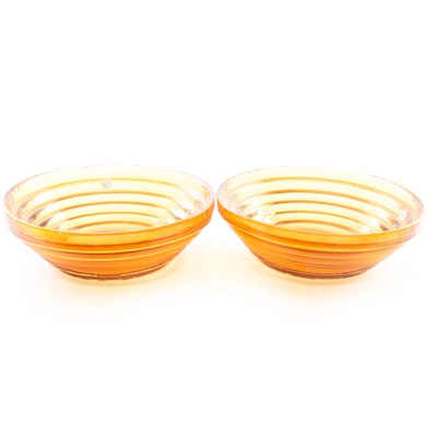 Blenko Amber Glass Handmade Bowls Blenko Amber Glass Handmade Bowls