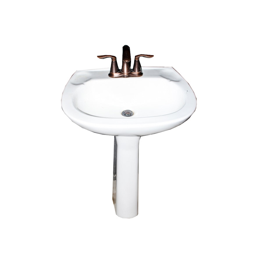St Thomas Creations Eclipse Pedestal Sink And Faucet